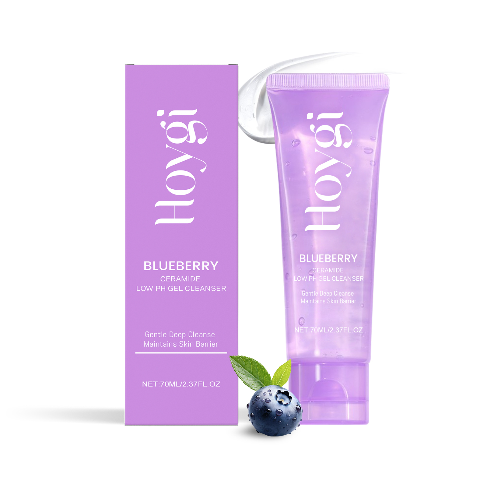 Hoygi Blueberry Flavorful Ceramide Cleansing Gel Facial Skin Cleansing Moisturizing Hydrating Cleanser