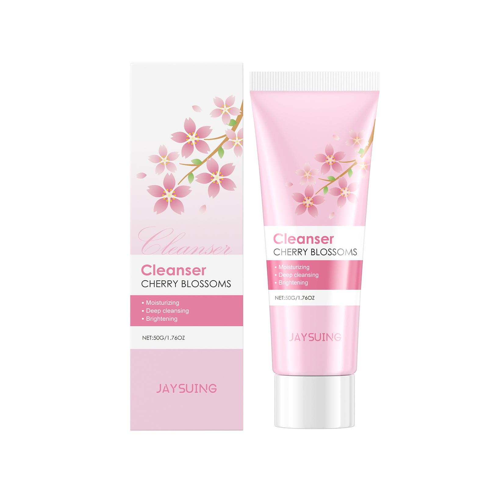 Jaysuing Cherry Blossom Hydrating Cleanser Cleanser For Facial Skin Is A Smooth, Hydrating, Oil-Control Cleanser