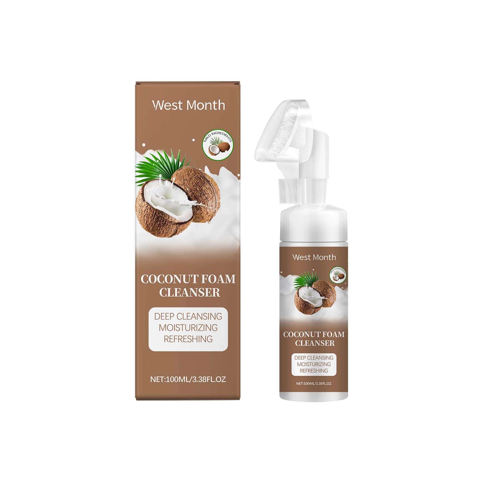 West Month Coconut Foam Cleanser Gentle Pore Cleanser Refreshing Moist Cleanser